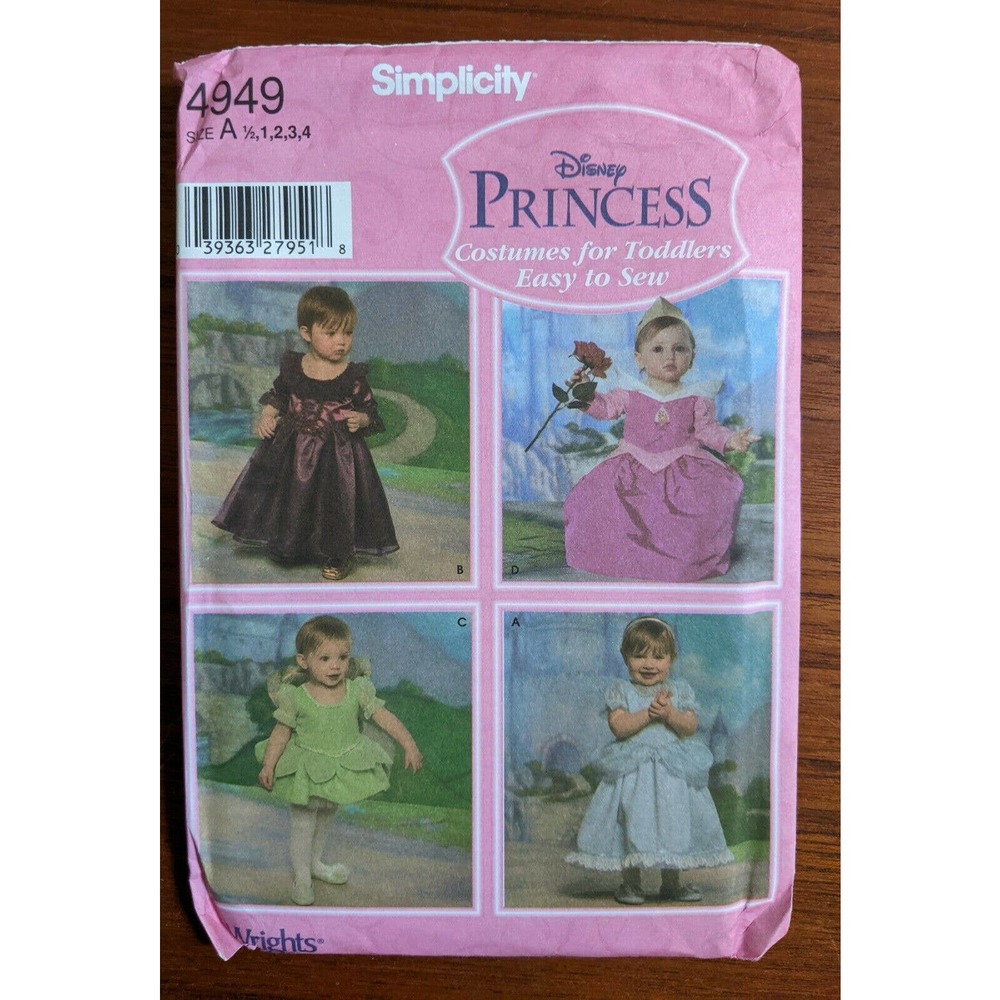 UNCUT sewing pattern Simplicity 4949 Girl size 1/2 1 2 3 4 Disney Princess